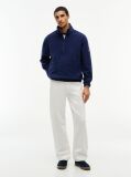 Blue Performance Relaxed Logo Collar Quarter-Zip Jumper  Men