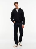 Black Performance Relaxed Polar Fleece Zip-Thru Hoody  Men