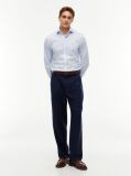 Blue Slim Fit Micro Print Poplin Shirt  Men