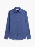 Blue Slim Fit Micro Print Poplin Shirt  Men