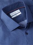 Blue Slim Fit Micro Print Poplin Shirt  Men
