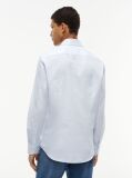 Blue Slim Fit Flag Embroidery Dobby Shirt  Men