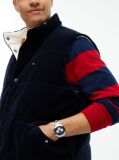 Blue Corduroy Down Reversible Gilet  Men