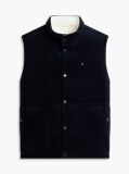 Blue Corduroy Down Reversible Gilet  Men