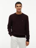 Brown Textured Crew Neck Jumper With Cashmere  Men