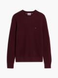Red Textured Crew Neck Jumper With Cashmere  Men