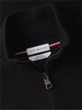 Black Textured Quarter-Zip Mock Neck Jumper With Cashmere  Men