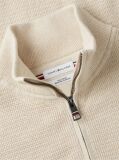 Beige Textured Quarter-Zip Mock Neck Jumper With Cashmere  Men