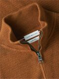 Brown Textured Quarter-Zip Mock Neck Jumper With Cashmere  Men