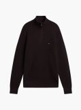 Brown Textured Quarter-Zip Mock Neck Jumper With Cashmere  Men