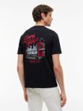Black Back Graphic Crew Neck T-Shirt  Men