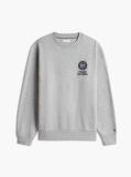 Grey Peached Fleece Crew Neck Sweatshirt  Men