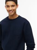 Blue Embossed Logo Pique Sweatshirt  Men