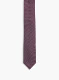 Red New York Label Pure Silk Micro Pattern Tie  Men
