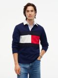 Blue Colour-Blocked Flag Rugby Sweatshirt  Men
