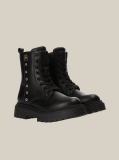 Black Cleat Lace-Up Ankle Boots  Girls