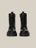 Black Cleat Lace-Up Ankle Boots  Girls