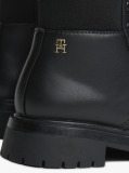 Black Rib-Knit Cleat Lace-Up Ankle Boots  Girls