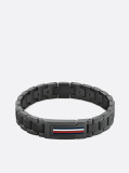 Black Black Flag Stripe Stainless Bracelet  Men