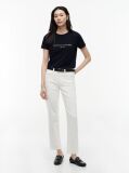Μπλε T-Shirt Από Οργανικό Βαμβάκι Με Λογότυπο  Γυναίκες