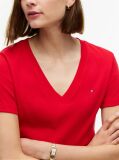 Red V-Neck Slim Fit T-Shirt  Women