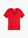 Red V-Neck Slim Fit T-Shirt  Women
