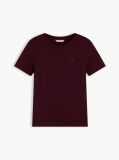 Κόκκινο Ριμπ T-Shirt Σε Slim Γραμμή Με Κεντητό Σημαιάκι  Γυναίκες
