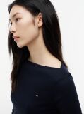 Blue Boat Neck Slim Fit T-Shirt  Women