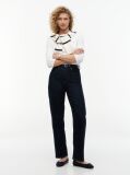White Boat Neck Slim Fit T-Shirt  Women