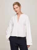 White V-Neck Relaxed Fit Blouse  Women