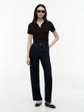 Black 1985 Slim Pique Polo  Women