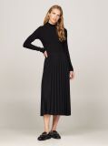 Black Mock Turtleneck Pleated Midi Dress  Women