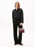 Black Floral Embroidery Oversized Fit Shirt With Linen  Women