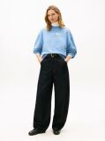 Blue Gold-Tone Button Sweatshirt  Women