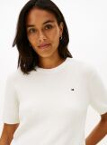 Beige Textured Knit Short Sleeve Jumper  Women