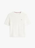 Beige Textured Knit Short Sleeve Jumper  Women