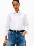 White Relaxed Fit TH Crest Embroidery Oxford Shirt  Women