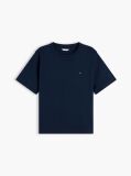 Μπλε Boxy T-Shirt Με Πλέξη Interlock  Γυναίκες