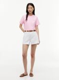 Ροζ Boxy T-Shirt Με Πλέξη Interlock  Γυναίκες