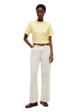 Κίτρινο Boxy T-Shirt Με Πλέξη Interlock  Γυναίκες