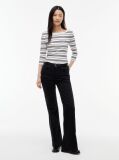 Multi Slim Boat Neck Three-Quarter Sleeve T-Shirt  Women