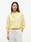 Yellow Relaxed Fit Drawstring Shirt With Linen  Women