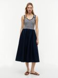 Multi Gold-Tone Button Slim Mixed Midi Dress  Women