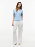 Blue Regular Fit Pique Henley Polo Shirt  Women