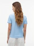Blue Regular Fit Pique Henley Polo Shirt  Women