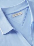 Blue Regular Fit Pique Henley Polo Shirt  Women