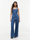 Blue Denim Sleeveless Belted Top  Women