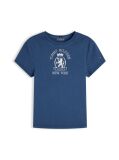 Μπλε T-Shirt Σε Στενή Γραμμή Με Εφέ Washed  Γυναίκες