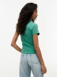 Πράσινο T-Shirt Σε Στενή Γραμμή Με Εφέ Washed  Γυναίκες