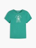 Πράσινο T-Shirt Σε Στενή Γραμμή Με Εφέ Washed  Γυναίκες